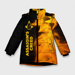 Зимняя куртка для девочки Assassins Creed - gold gradient: по-вертикали