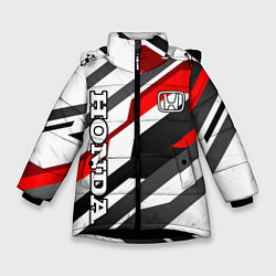 Куртка зимняя для девочки Honda - red and white, цвет: 3D-черный