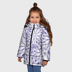 Куртка зимняя для девочки Стилизованные цветы абстракция, цвет: 3D-черный — фото 2
