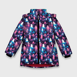 Куртка зимняя для девочки Привидения в облачном городе, цвет: 3D-красный