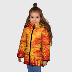 Куртка зимняя для девочки Осенний пожар, цвет: 3D-черный — фото 2