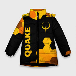 Куртка зимняя для девочки Quake - gold gradient вертикально, цвет: 3D-черный