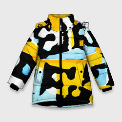 Куртка зимняя для девочки Абстрактная композиция, цвет: 3D-черный