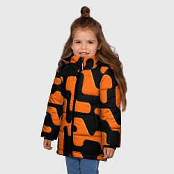 Куртка зимняя для девочки Тыквенный сок, цвет: 3D-черный — фото 2