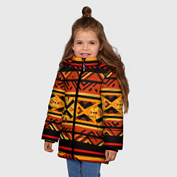 Куртка зимняя для девочки Узор в этническом стиле масаев, цвет: 3D-красный — фото 2