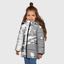 Куртка зимняя для девочки The Sims glitch на светлом фоне по-вертикали, цвет: 3D-черный — фото 2