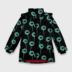 Куртка зимняя для девочки Эмблемы авторского права, цвет: 3D-красный