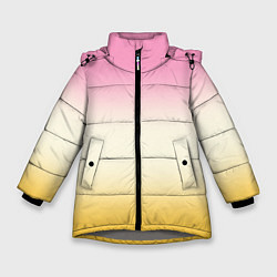 Куртка зимняя для девочки Розовый бежевый желтый градиент, цвет: 3D-светло-серый
