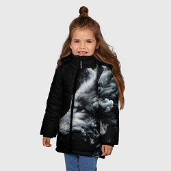 Куртка зимняя для девочки Дымный волк, цвет: 3D-черный — фото 2
