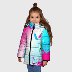 Куртка зимняя для девочки Valorant neon gradient style вертикально, цвет: 3D-черный — фото 2