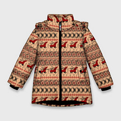 Зимняя куртка для девочки Мезенские олени