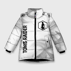 Зимняя куртка для девочки Tomb Raider glitch на светлом фоне вертикально