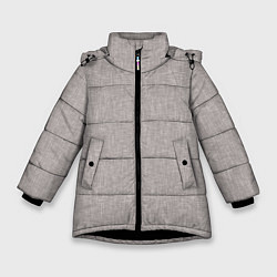 Куртка зимняя для девочки Текстура серо-бежевый однотонный, цвет: 3D-черный
