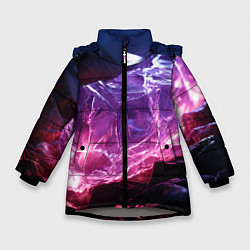 Зимняя куртка для девочки Стеклянный камень с фиолетовой подсветкой
