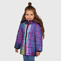 Куртка зимняя для девочки Размазанная краска, цвет: 3D-черный — фото 2