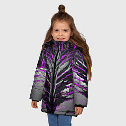 Куртка зимняя для девочки Киберпанк доспех фиолетовый, цвет: 3D-черный — фото 2