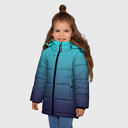 Куртка зимняя для девочки Подводный градиент, цвет: 3D-черный — фото 2