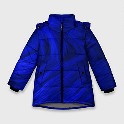 Куртка зимняя для девочки Текстура синей шерсти, цвет: 3D-светло-серый