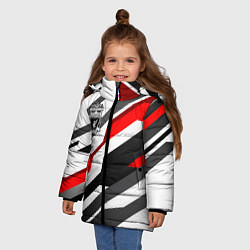 Куртка зимняя для девочки Ливерпуль - абстракция, цвет: 3D-черный — фото 2