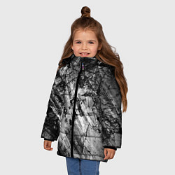 Куртка зимняя для девочки Чёрный мрамор, цвет: 3D-черный — фото 2