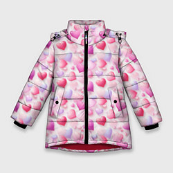 Куртка зимняя для девочки Любовь в каждом сердце, цвет: 3D-красный