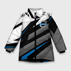 Куртка зимняя для девочки Volvo - blue sport, цвет: 3D-черный