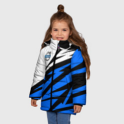 Куртка зимняя для девочки Volvo - white and blue, цвет: 3D-черный — фото 2