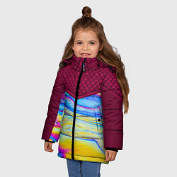Куртка зимняя для девочки Разводы мыльного пузырька, цвет: 3D-светло-серый — фото 2