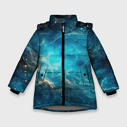 Куртка зимняя для девочки Голубая небула, цвет: 3D-светло-серый