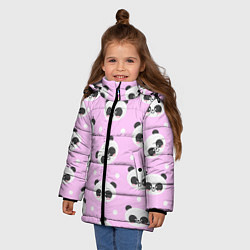 Куртка зимняя для девочки Милая улыбающаяся панда, цвет: 3D-светло-серый — фото 2