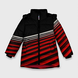 Куртка зимняя для девочки Базовые элементы абстракции, цвет: 3D-красный