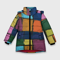 Куртка зимняя для девочки Эклектика клее, цвет: 3D-красный