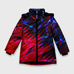Куртка зимняя для девочки Вибро волны, цвет: 3D-черный