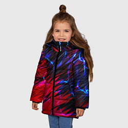 Куртка зимняя для девочки Вибро волны, цвет: 3D-черный — фото 2