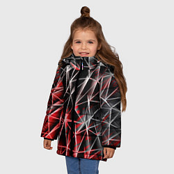 Куртка зимняя для девочки Текстуры сетка, цвет: 3D-черный — фото 2