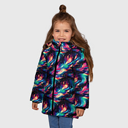 Куртка зимняя для девочки Волшебство в деталях, цвет: 3D-черный — фото 2