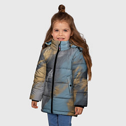 Куртка зимняя для девочки Мазки краски - нейросеть, цвет: 3D-черный — фото 2