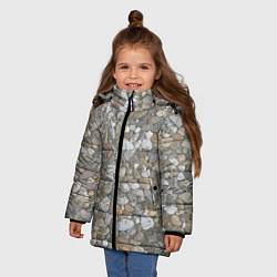 Куртка зимняя для девочки Путь по гравию, цвет: 3D-черный — фото 2