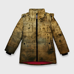 Куртка зимняя для девочки Древний папирус, цвет: 3D-красный