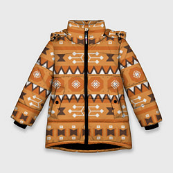 Зимняя куртка для девочки Brown tribal geometric