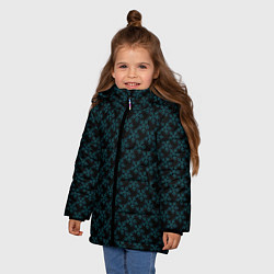 Куртка зимняя для девочки Паттерн снежинки чёрный, цвет: 3D-черный — фото 2