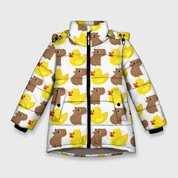 Зимняя куртка для девочки Капибара с желтой уткой