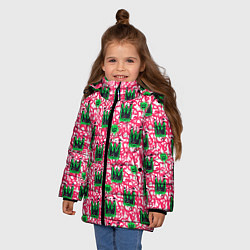 Куртка зимняя для девочки Каракулевые короны, цвет: 3D-светло-серый — фото 2