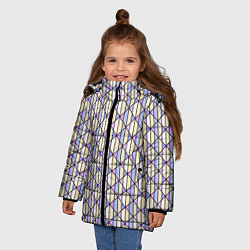Куртка зимняя для девочки Геометрический светло-сиреневый, цвет: 3D-светло-серый — фото 2