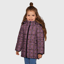 Куртка зимняя для девочки Паттерн тёмно-розовый, цвет: 3D-светло-серый — фото 2