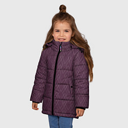 Куртка зимняя для девочки Бордовый геометричные линии, цвет: 3D-светло-серый — фото 2