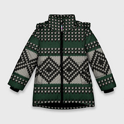 Куртка зимняя для девочки Свитер Вовы Адидаса, цвет: 3D-черный
