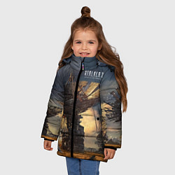 Куртка зимняя для девочки STALKER 2 спутниковые антенны, цвет: 3D-красный — фото 2