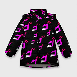 Зимняя куртка для девочки JoJos Bizarre neon pattern logo