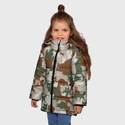 Куртка зимняя для девочки Кошки - камуфляж, цвет: 3D-светло-серый — фото 2